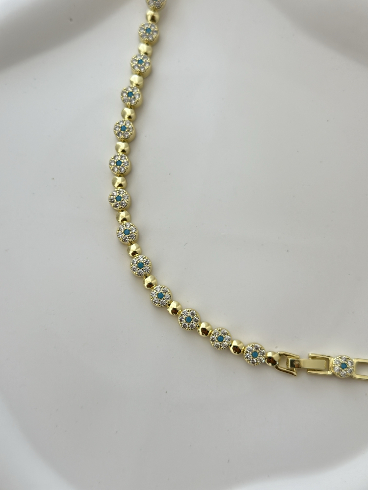 Vip 14K Yuvarlak Zirkon Taşlı Bileklik