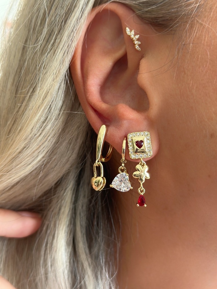 Vip 14K Üçlü Küpe Set