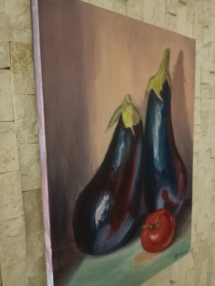 "Gölgedeki muhabbet" 25*35 cm  Natürmort Yağlıboya tablo