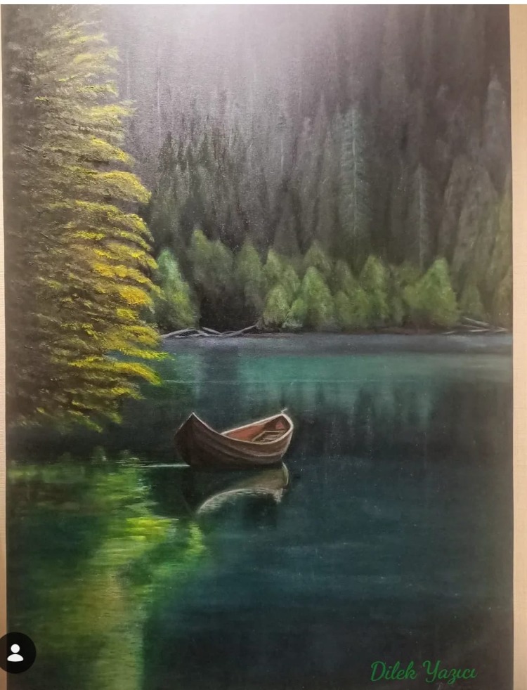 "Yağmurda derin orman "  Yağlıboya tablo I 100*70 cm 