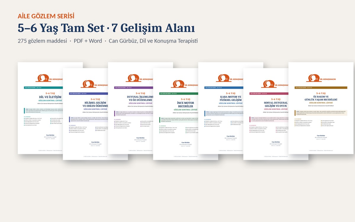 5–6 Yaş Aile Gözlem Serisi – Tam Set (7 Gelişim Alanı, 275 Madde) | PDF