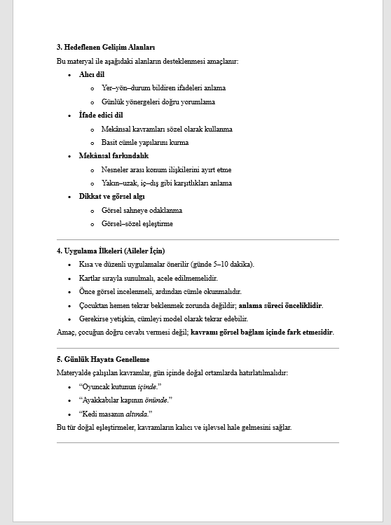 Yer Yön Durum Kavramları