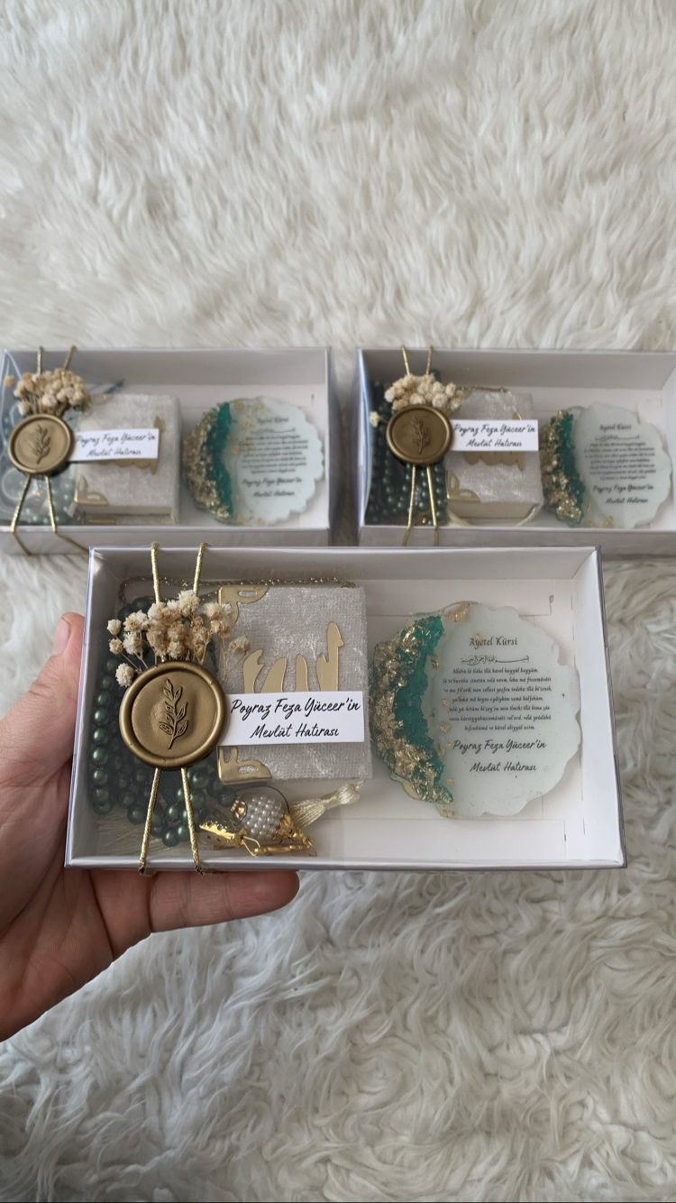 Mini Kuranı Kerim Magnet ve Tesbih seti