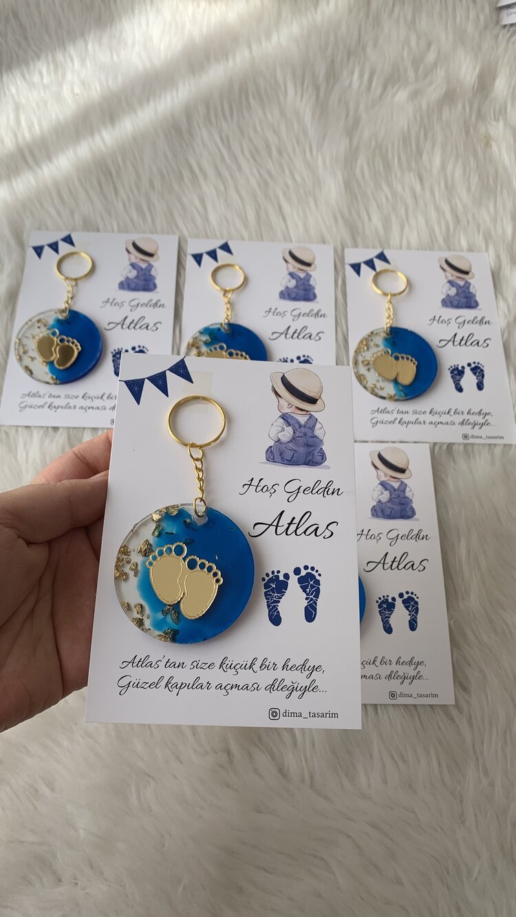 Pleksi detaylı Epoksi anahtarlık