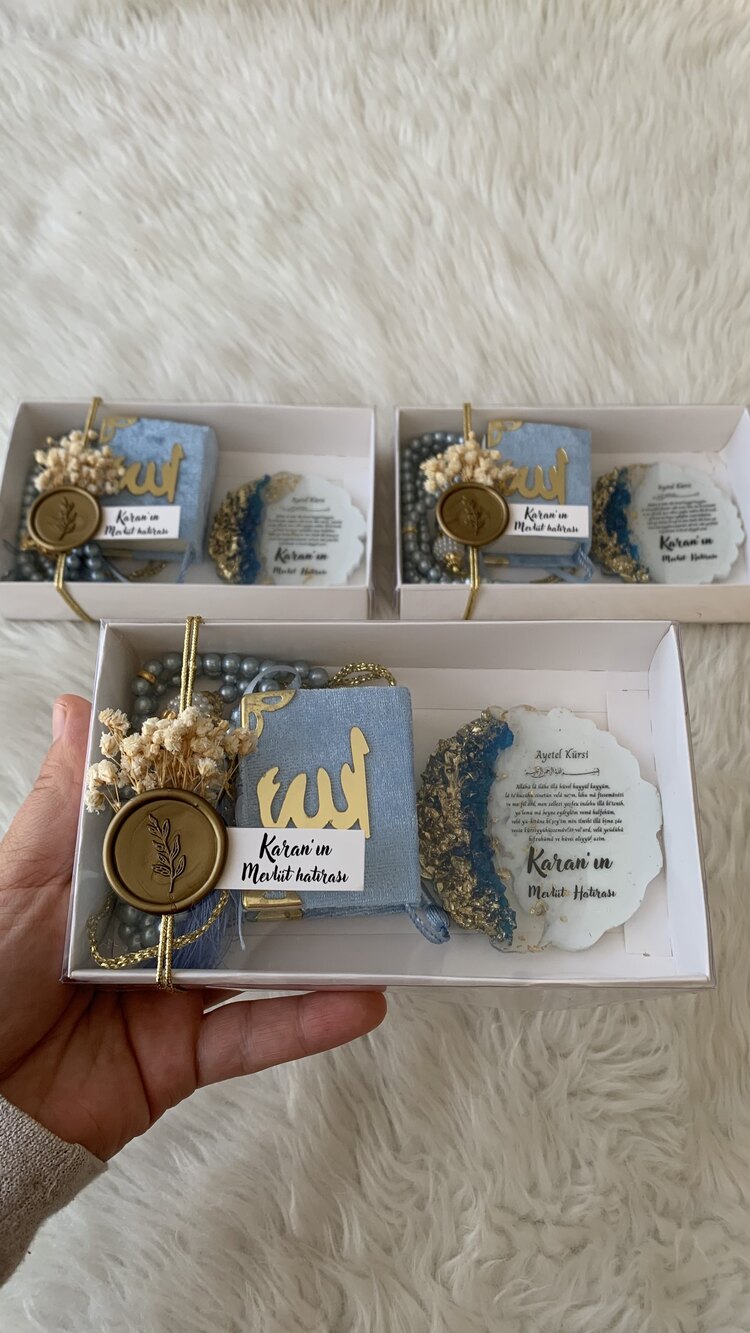 Mini Kuranı Kerim Magnet ve Tesbih seti