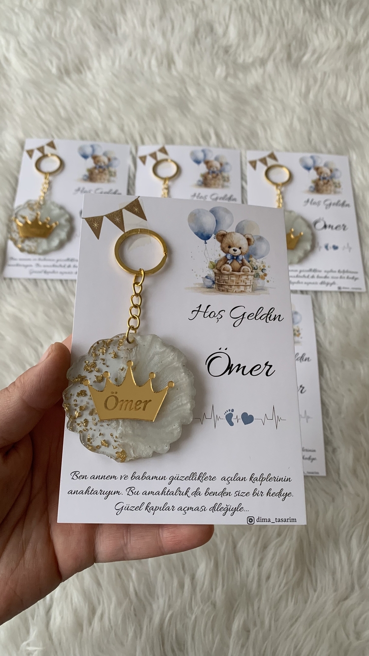 Pleksi detaylı Epoksi anahtarlık