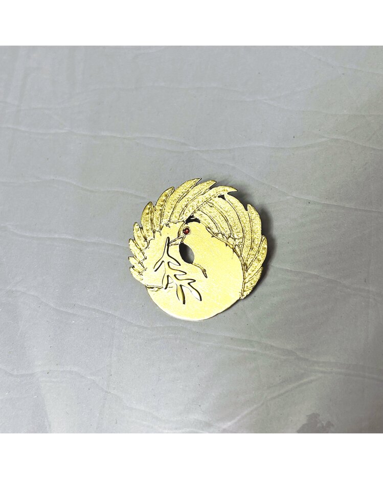 Tasarım taşlı kuş broş