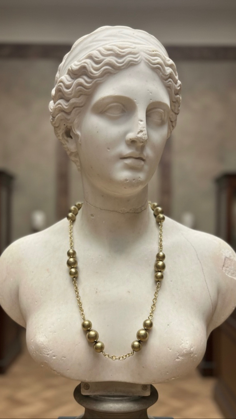 Handmade antique brass necklace