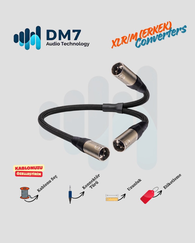 XLR/M (Erkek) Dönüştürücü Y-Kablo