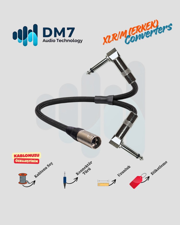 XLR/M (Erkek) Dönüştürücü Y-Kablo