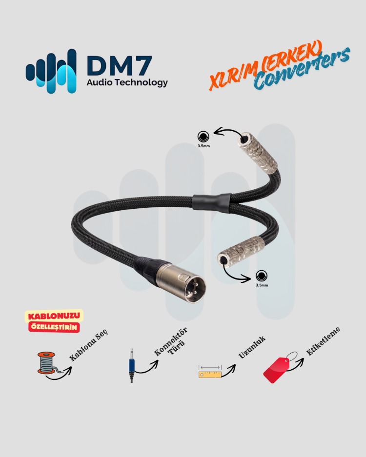 XLR/M (Erkek) Dönüştürücü Y-Kablo