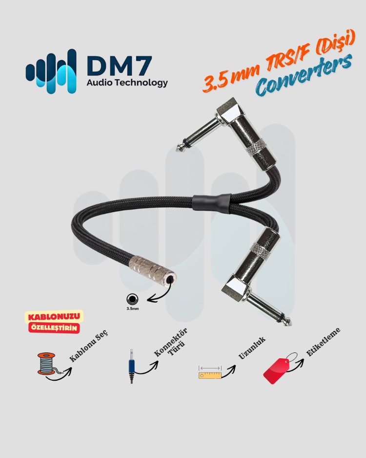 3.5mm TRS/F (Dişi) Dönüştürücü Y-Kablo