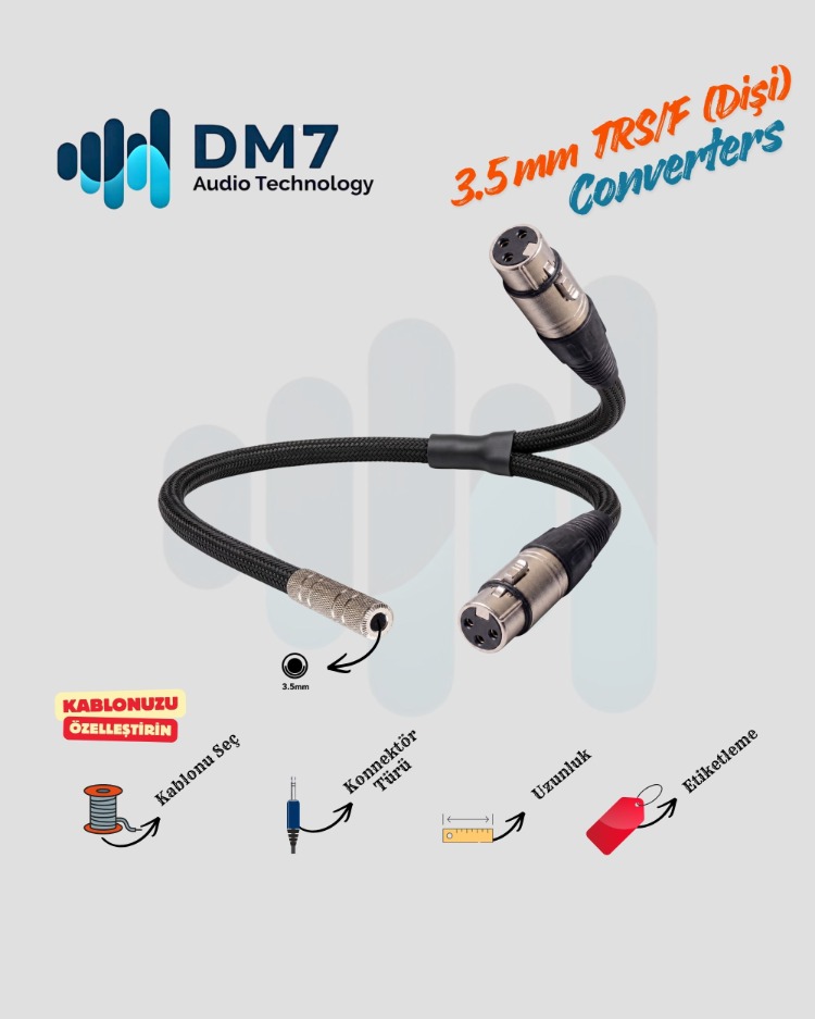 3.5mm TRS/F (Dişi) Dönüştürücü Y-Kablo