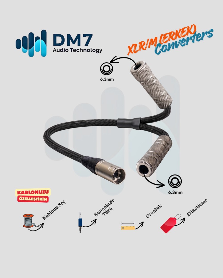 XLR/M (Erkek) Dönüştürücü Y-Kablo