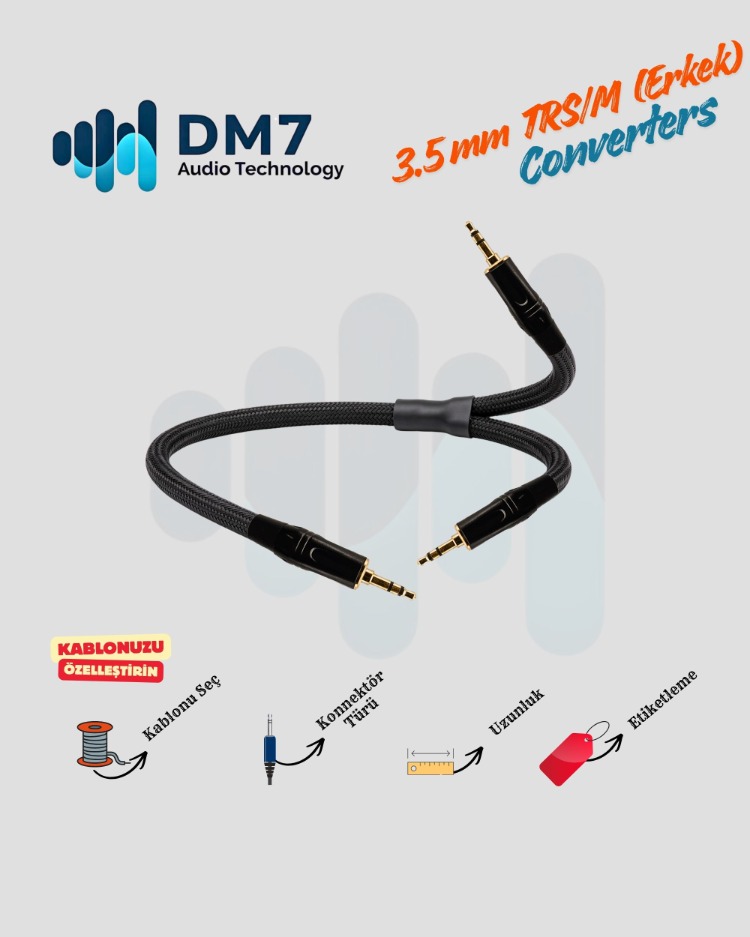 3.5mm TRS/M (Erkek) Dönüştürücü Y-Kablo
