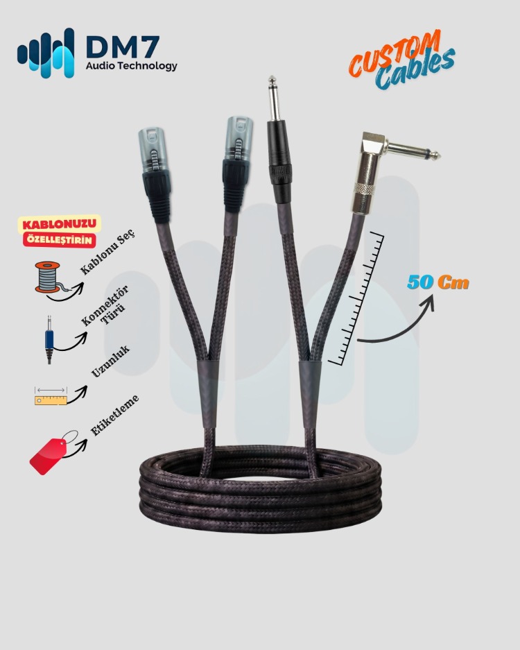 2 XLRM (Erkek) - 2 TS/TRS Ara Bağlantı Kablosu