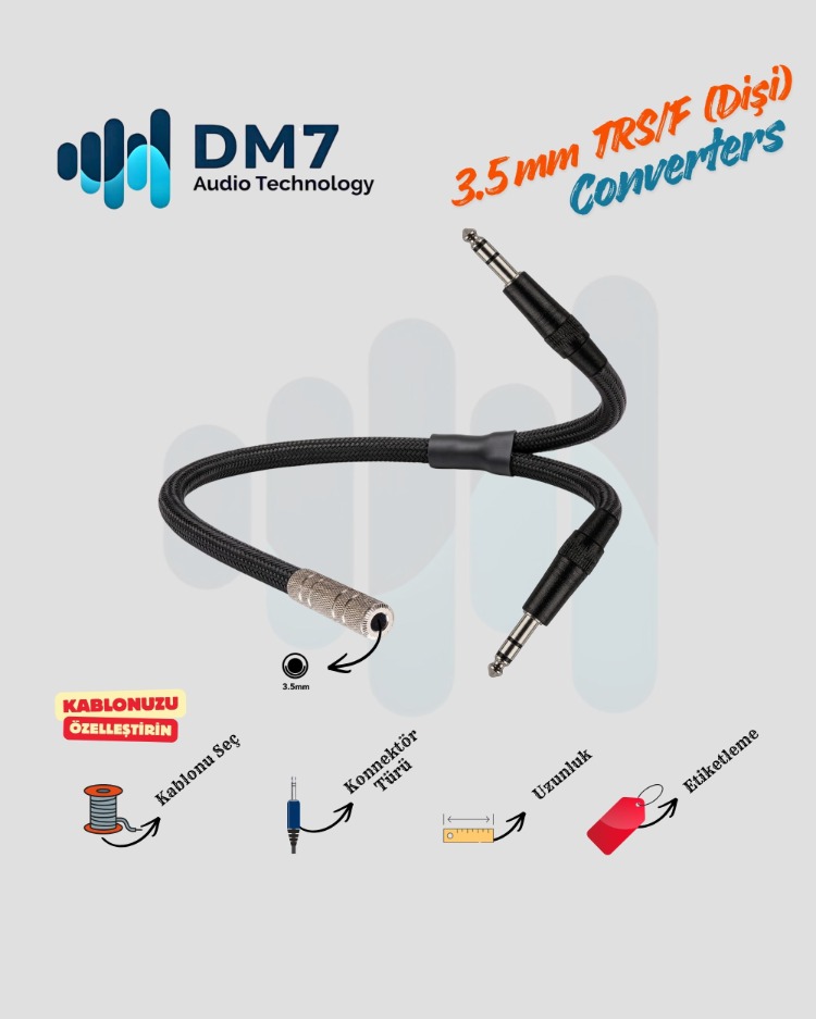 3.5mm TRS/F (Dişi) Dönüştürücü Y-Kablo