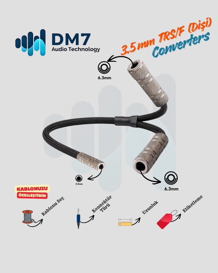 3.5mm TRS/F (Dişi) Dönüştürücü Y-Kablo