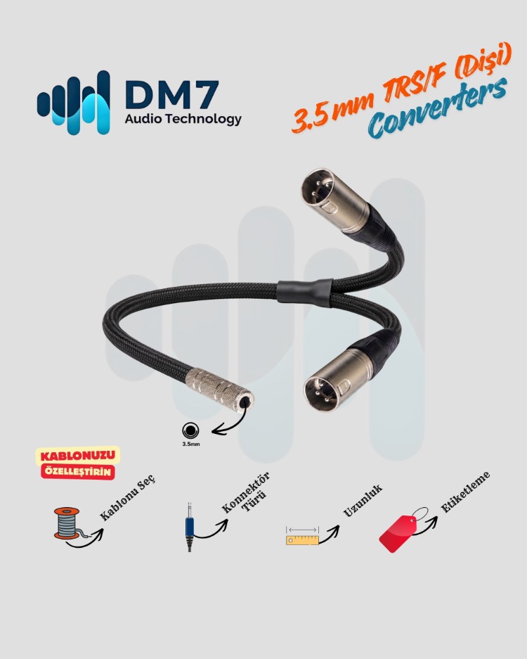 3.5mm TRS/F (Dişi) Dönüştürücü Y-Kablo