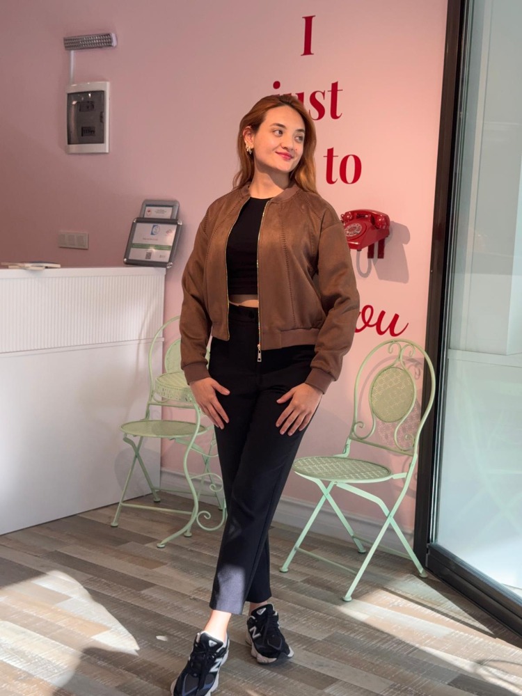 KASHA SÜET NAKIŞLI TABA BOMBER CEKET