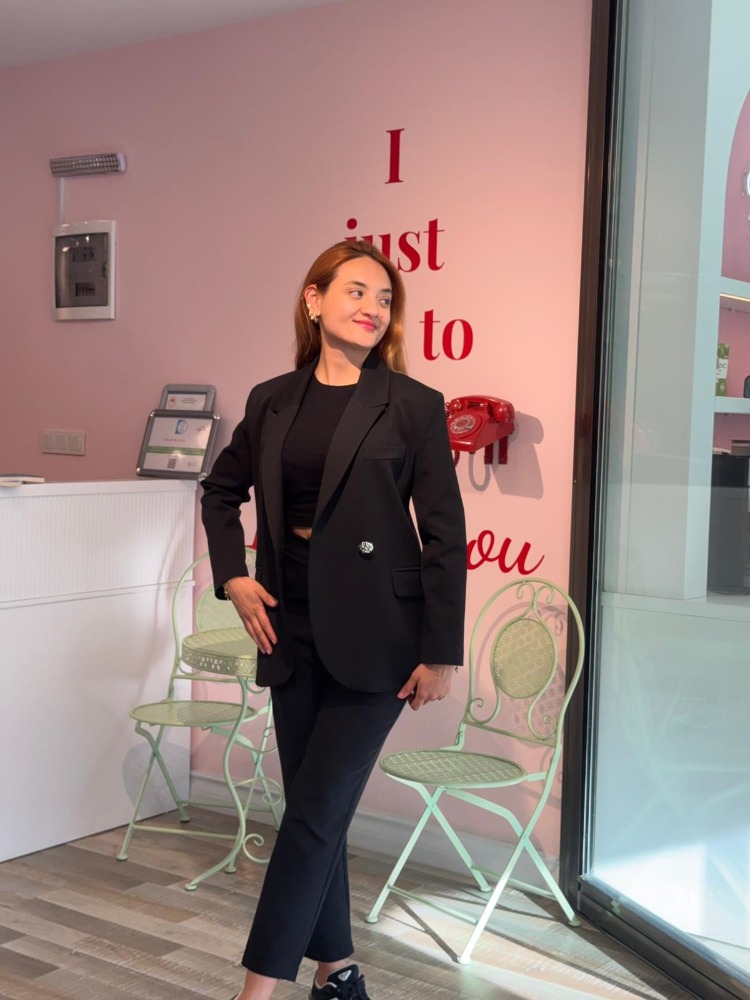 KASHA OVERSİZE DÜĞME DETAYLI SİYAH BLAZER CEKET