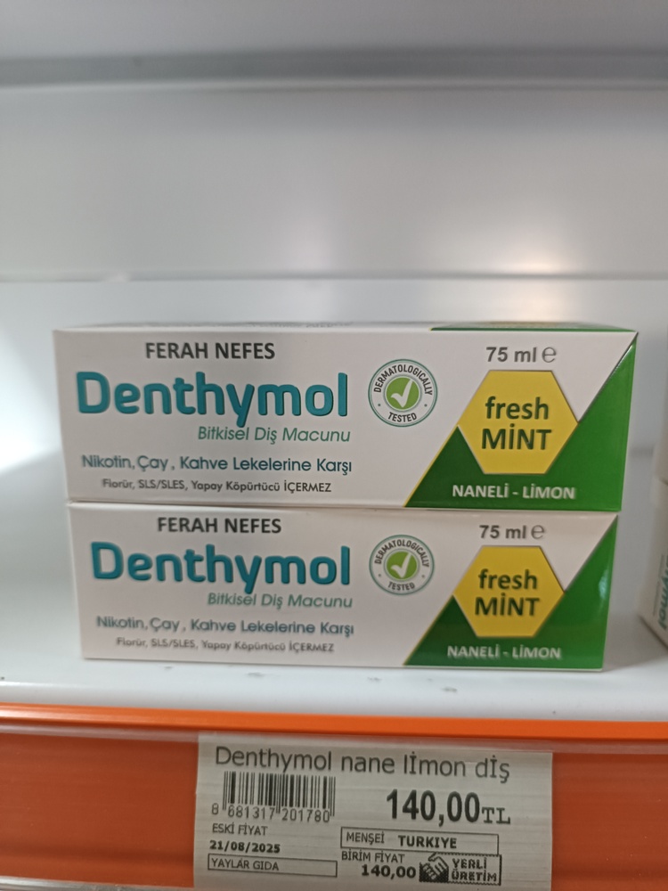 Denthymol nane limon diş macunu
