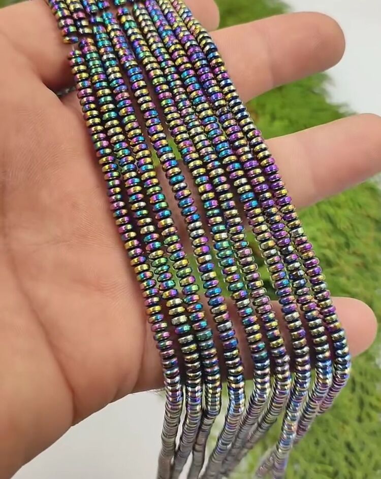 Gökkuşağı Rondela Hematit Dizi 4*2mm