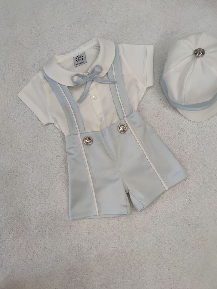 Bebe mavi salopet takım