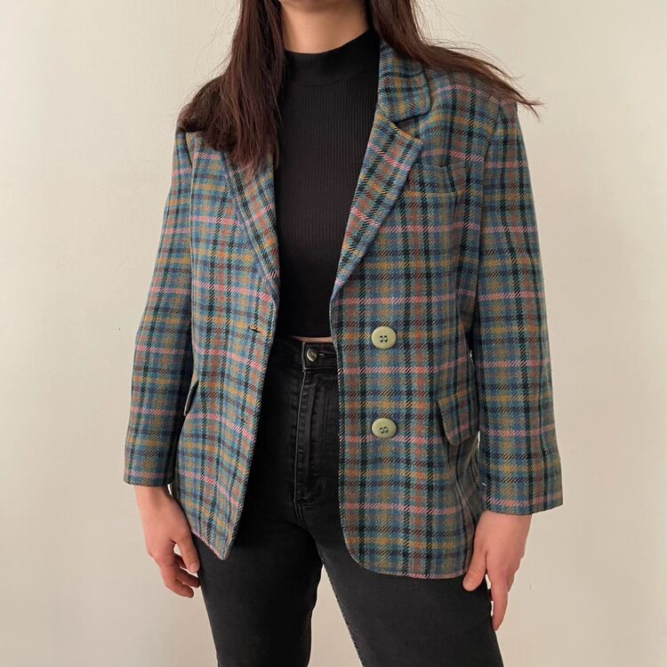 vintage 90s kaşe unisex ceket
