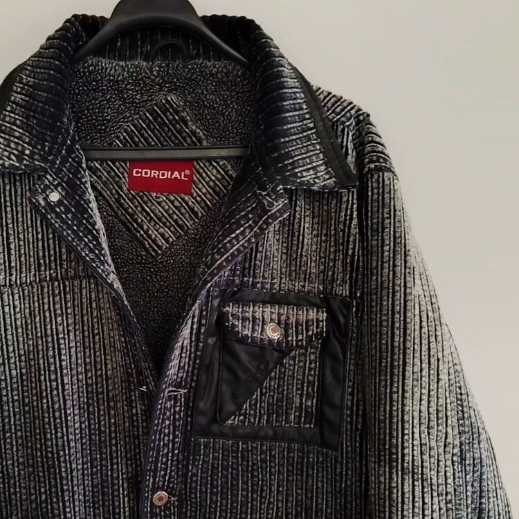 vintage fitilli kadife kürklü unisex 90s mont