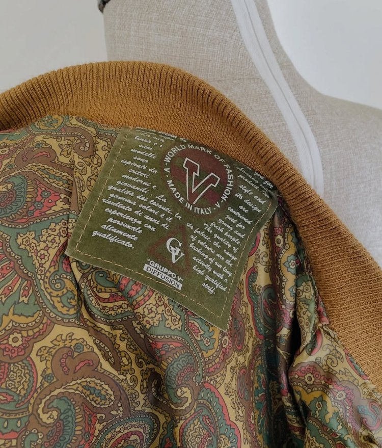 V İtaliano Vintage orj süet deri unisex 90s mont
