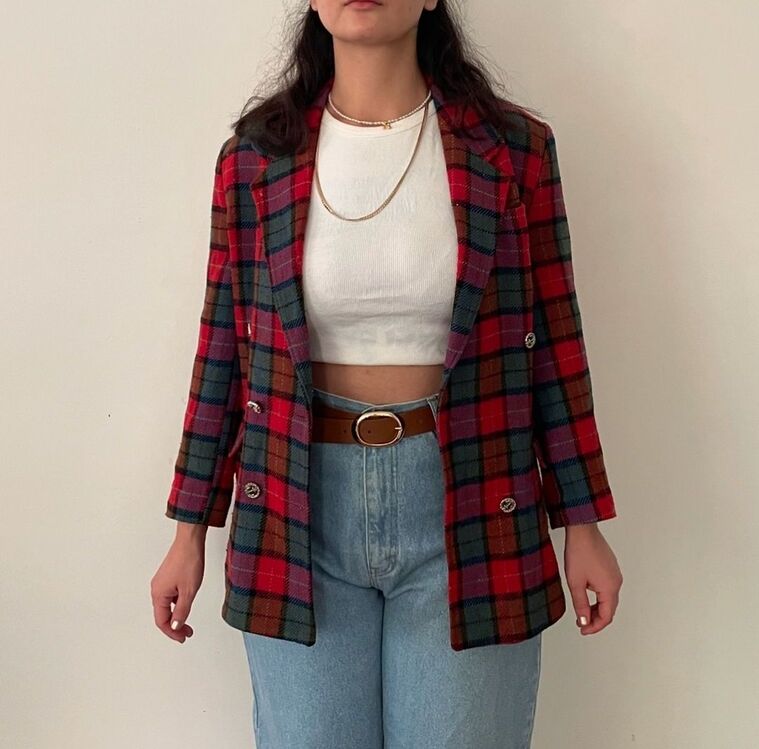 vintage ekose jacket