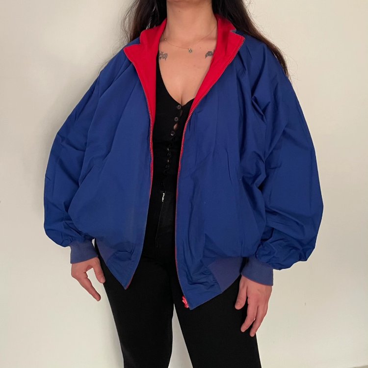 Nautıca vintage çift taraflı unisex bomber mont