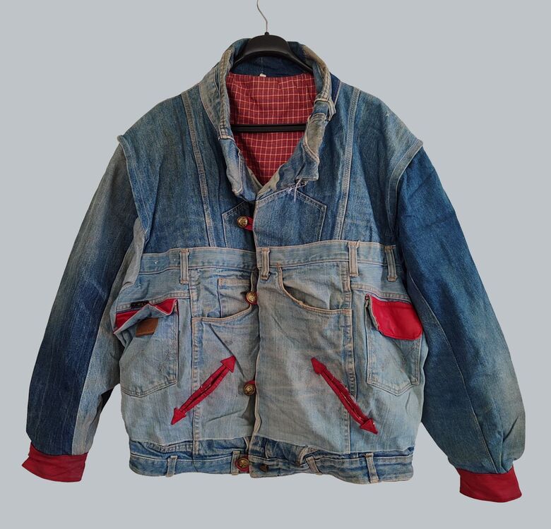 Wrangler özel tasarım 80s collection el yapımı oversize unisex denim mont