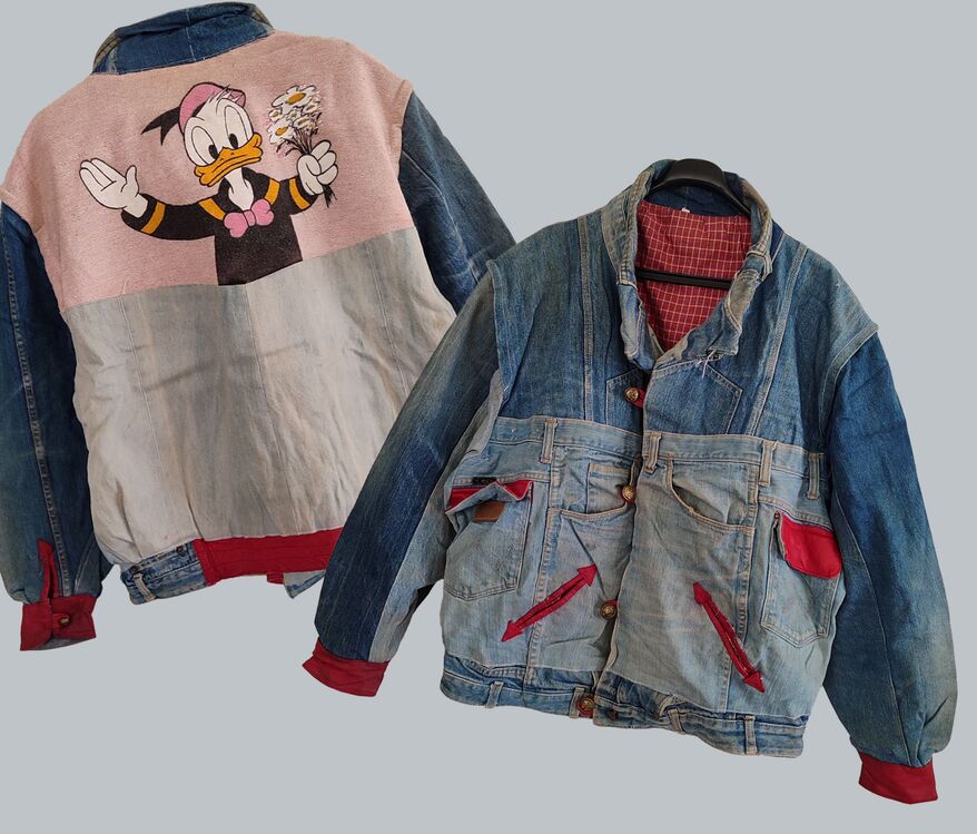 Wrangler özel tasarım 80s collection el yapımı oversize unisex denim mont