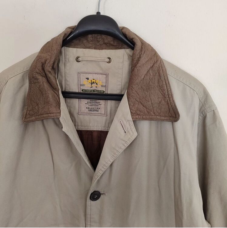 camel 90s deri detay unisex mont