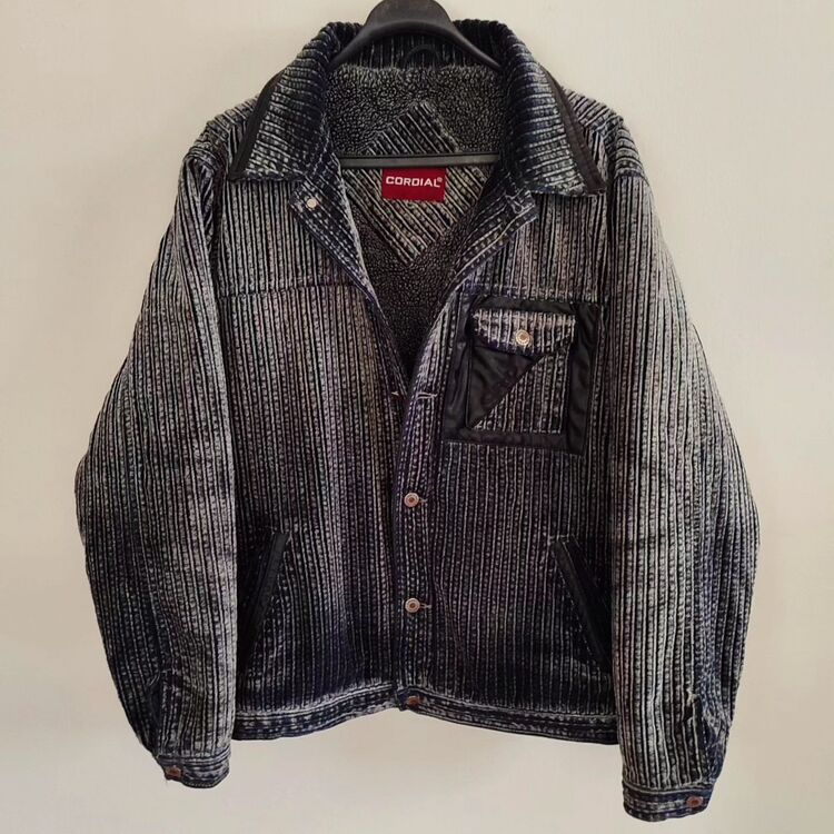 vintage fitilli kadife kürklü unisex 90s mont