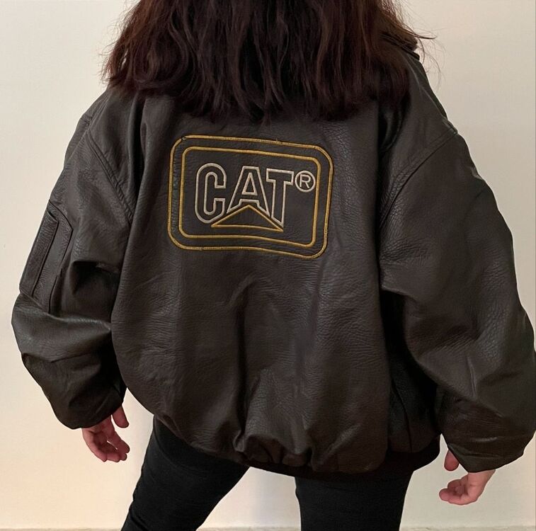 CAT orj deri unisex 90s mont