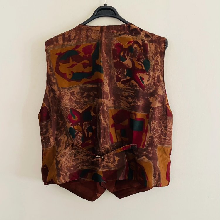 vintage unisex deri yelek