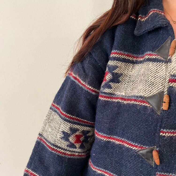 Vintage unisex 90s ekstra kalın kaşe mont