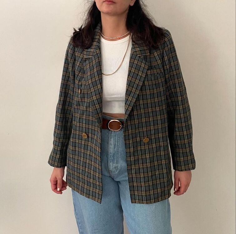 80s ekose jacket