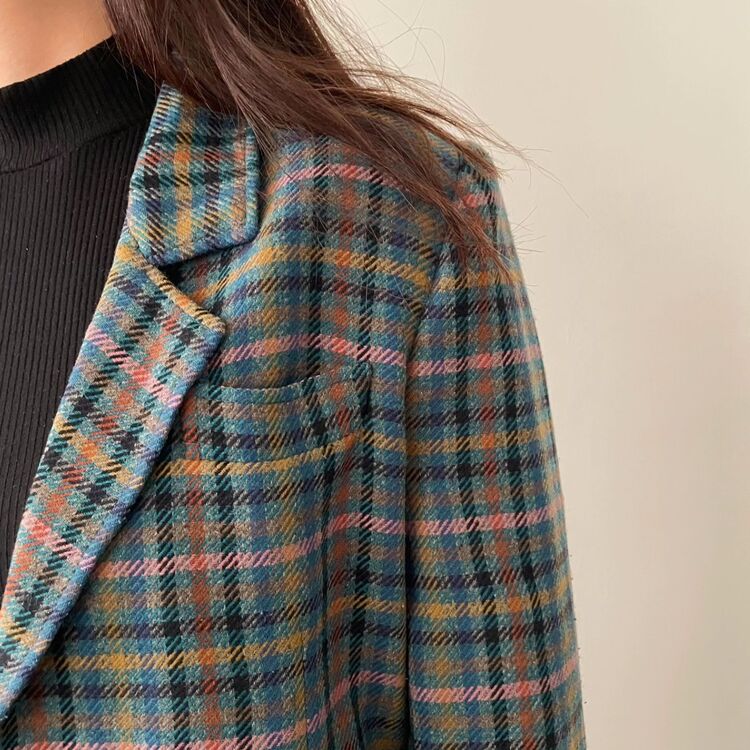 vintage 90s kaşe unisex ceket