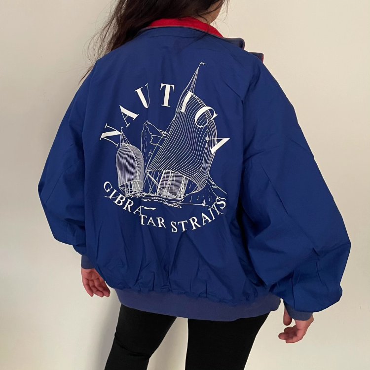 Nautıca vintage çift taraflı unisex bomber mont