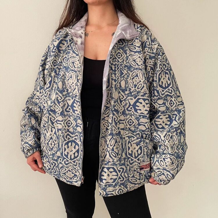 COBBLESTONED STREET Vintage çift taraflı unisex mont