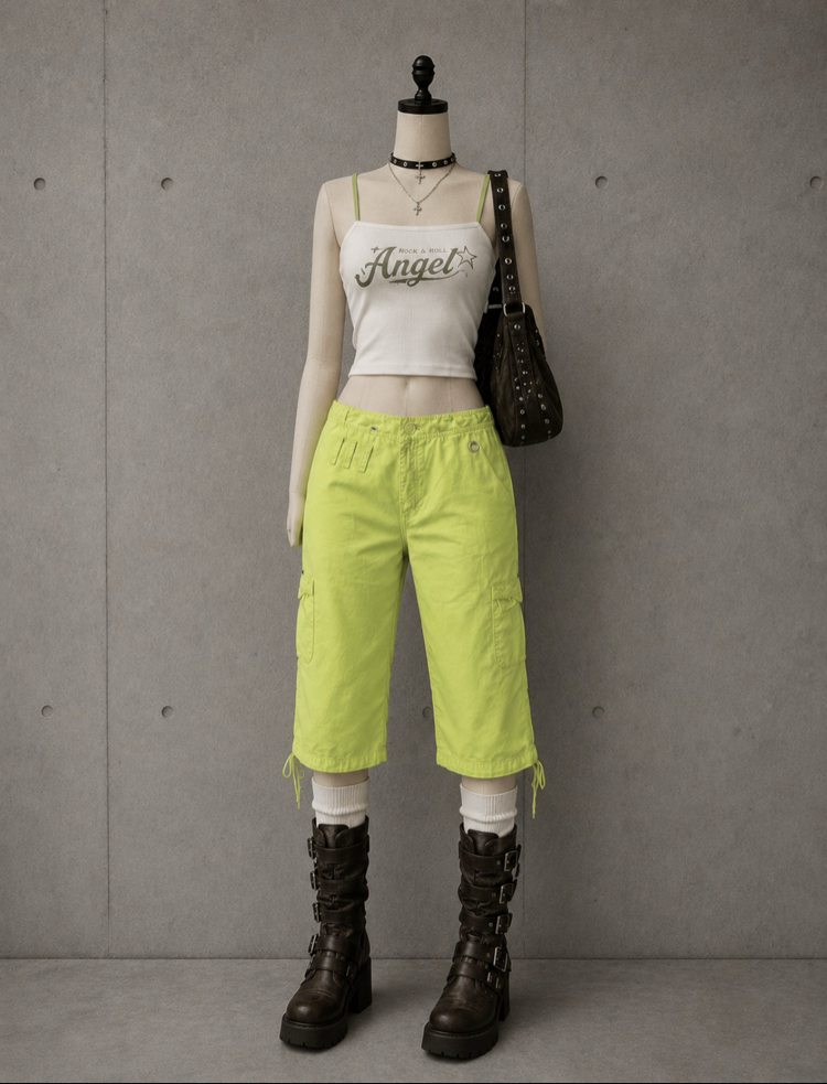 Vintage y2k kapri pantolon