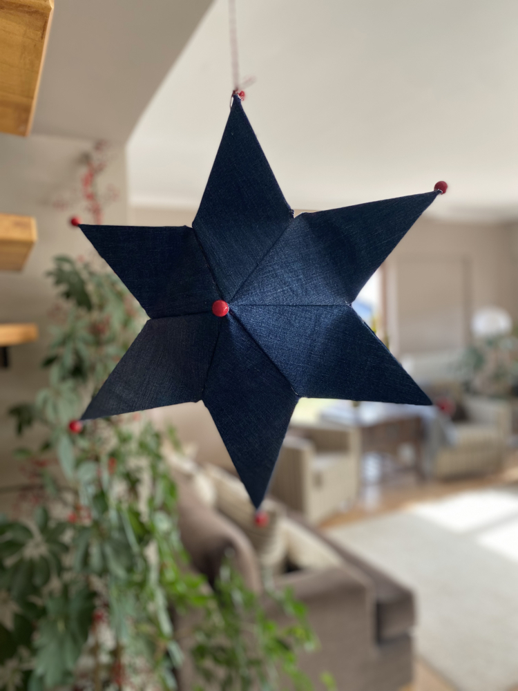 Origami,kumaş kaplı yıldız