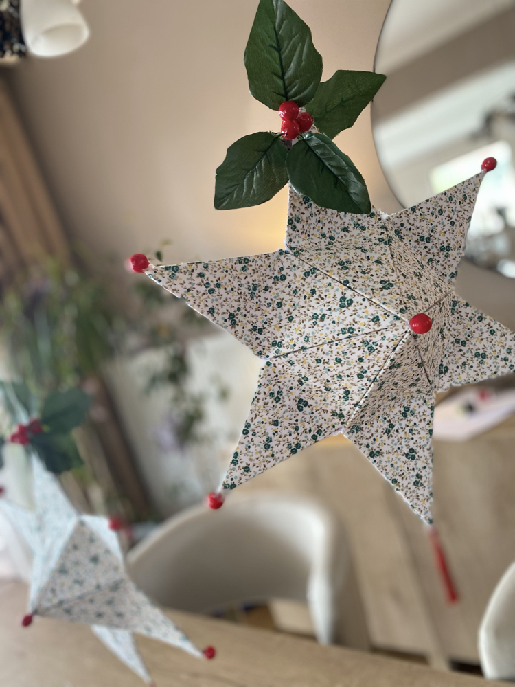 Origami,kumaş kaplı yıldız