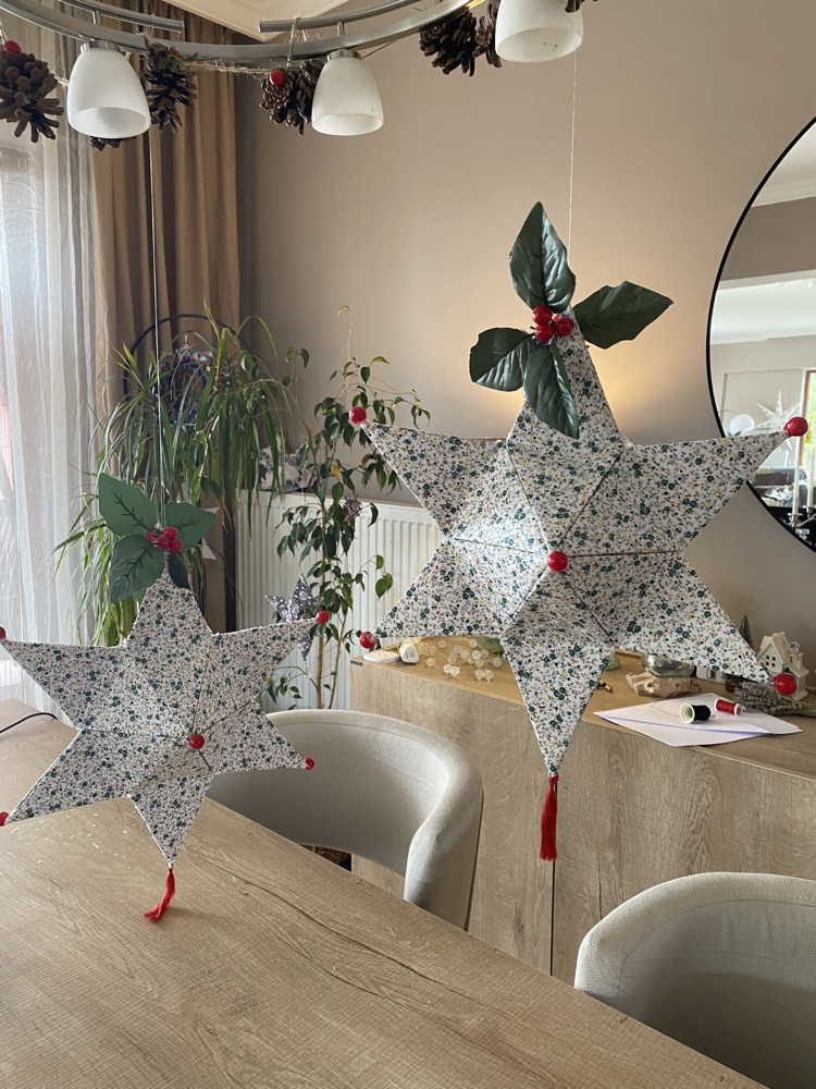 Origami,kumaş kaplı yıldız