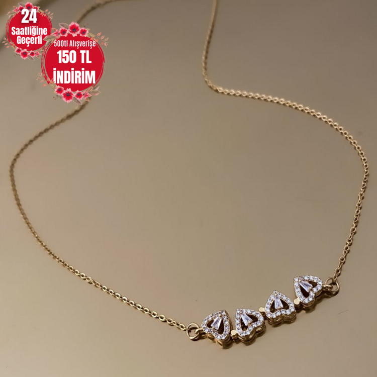 14 Ayar Altın Kaplama - Şanslı Aşk - Özel Tasarım Kolye