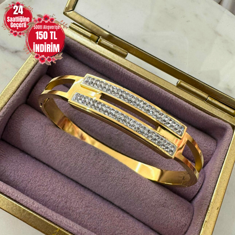 Kuyumcu Model Kaburga 14 Ayar Altın Kaplama Özel Tasarım Bileklik